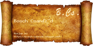 Bosch Csanád névjegykártya
